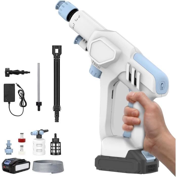 Nettoyeur Portable 21V Nettoyeur Haute Pression Sans Fil 21V Avec 2 Batteries - Buse 6 En 1 Pour Voiture Et Jardin Karcher Mobile Batteries