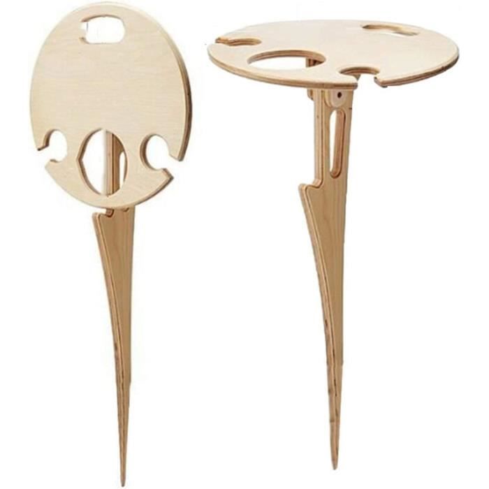 Table à Vin Pliable Portable Pour Extérieur | Support Bouteille Et Verres Pour Pique-nique Camping
