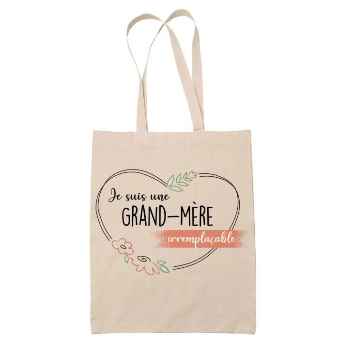 Tote Bag Grand m re Irrempla able Id e Cadeau Famille F te des Grand M res Anniversaire No l Sac Cabas R utilisable