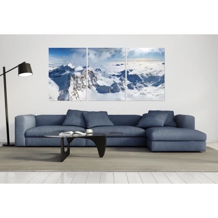 tableau plexiglas verre acrylique photo montagnes alpes triptyque cdiscount maison