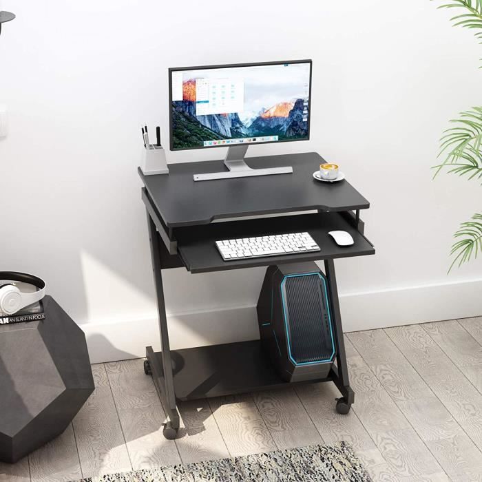 Bureau informatique avec roulettes