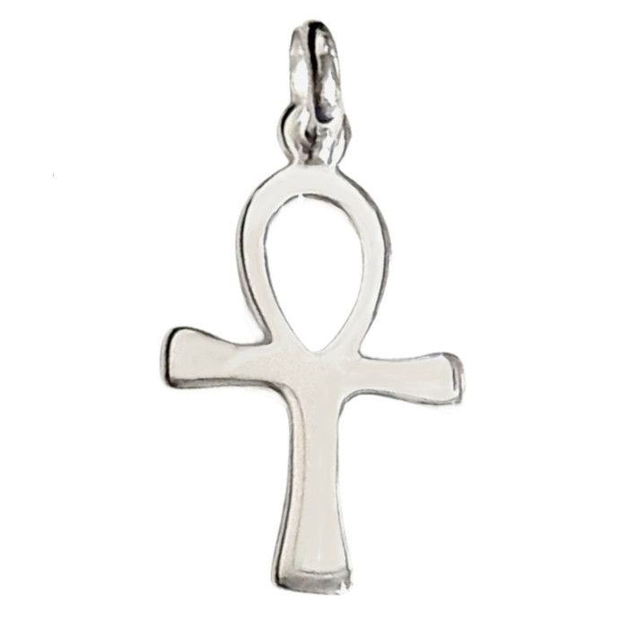 Bling Jewelry Grande Chaîne Pendentif Croix Ankh Égyptienne Argent Sterling .925 - Homme Adolescent