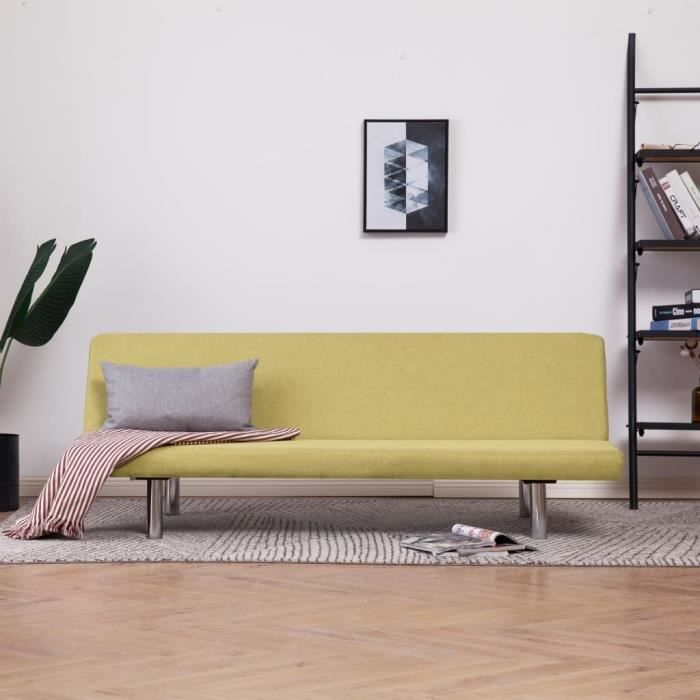 (ONSALE)Sofa convertible - PARIS Canapé-lit - Vert Polyester®3387