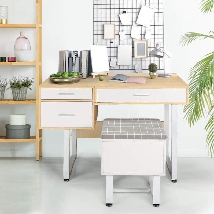Set De Coiffeuse De Maquillage En Bois Avec Miroir Bureau De