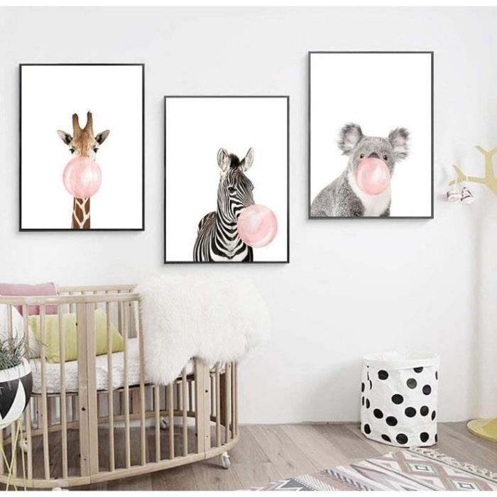Lot De 3 Posters Affiches Pour Chambre Bebe Enfant Fille Ou Garcon Decoration Murale Image Imprimee Sans Cadre Bulle x30cm Cdiscount Maison