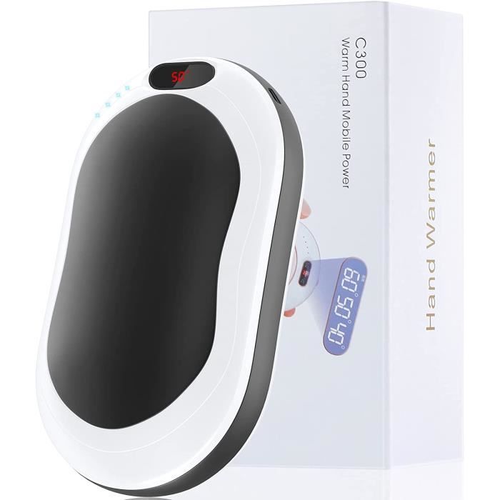 Chauffe-mains Rechargeable Unigear 10000mAh – 21 Niveaux 35-55°C, écran LED, Charge Rapide 20W, Pour Camping Et Raynaud