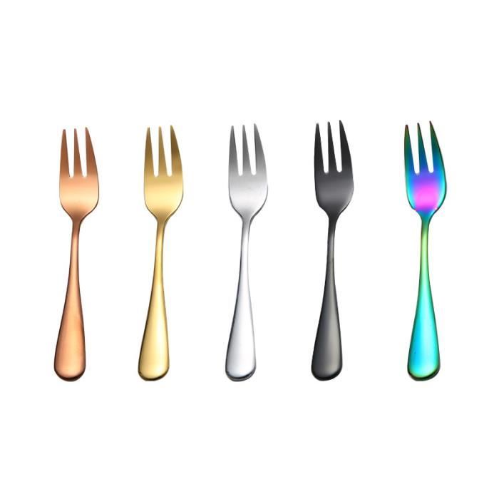 Fourchettes à dessert - Non spécifié - 5 pièces - Acier inoxydable - Couleurs variées - 14 cm