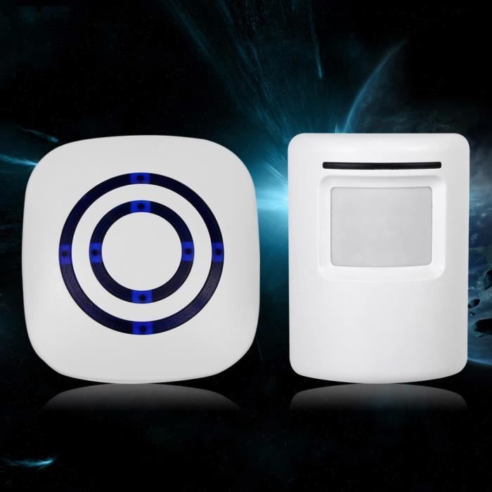 1 * capteurs + 1 * récepteur Surenhap Wireless Doorbell Alarme de sécurité pour la Maison avec détecteur de Mouvement avec 38 sonneries 