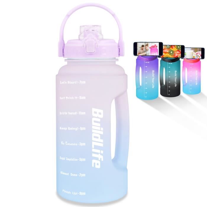 Lofrritp Bouteille D'Eau Aromatique 700ml Sans BPA - Gourde Fitness Tritan Avec 7 Dosettes Fruits Parfumés, Anti-Fuite Et Paille