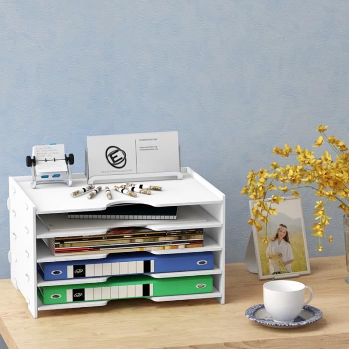 Organiseur Bureau Bois Booxihome - Trieur Documents A4 - 4 Compartiments - Design Écologique