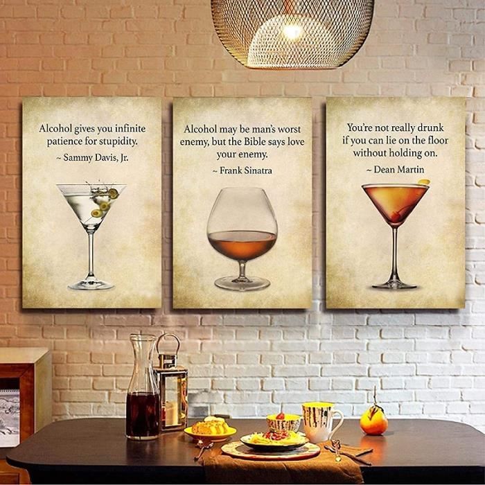 Posters Muraux Vintage Bar - Lot De 6 Affiches Sans Cadre 20x25 Cm - Décoration Salon, Chambre Ou Bureau