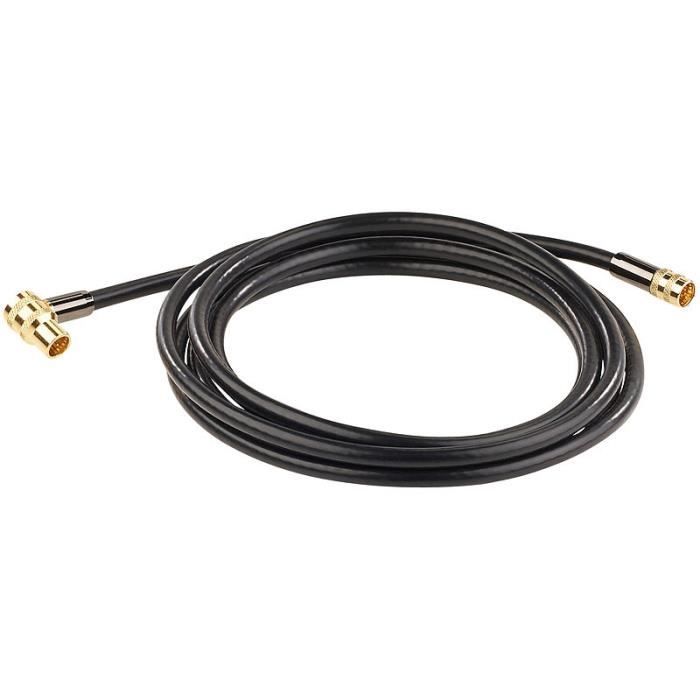Câble Antenne Satellite HDTV 4 M - 135 DB Blindage Or - Fiches F & Coudée 90° - Ultra HD 4K 3D