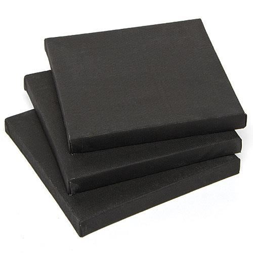Mini Toile Baker Ross- Lot De 3 s Noir, 15x15 Cm Mini Toile Peinture