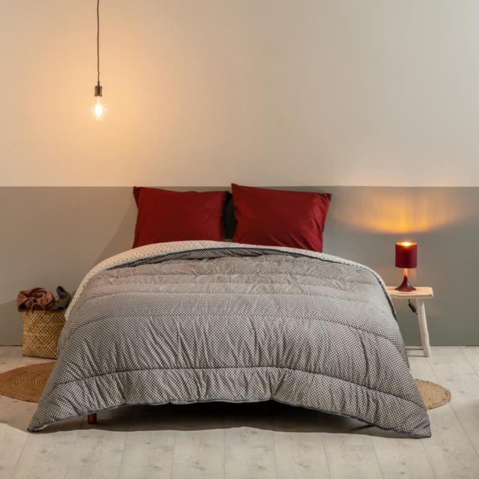 Bleu Calin Couette Imprimee 2x240cm La Graphique Chaude Et Douce Utilisation Sans Housse Cdiscount Maison