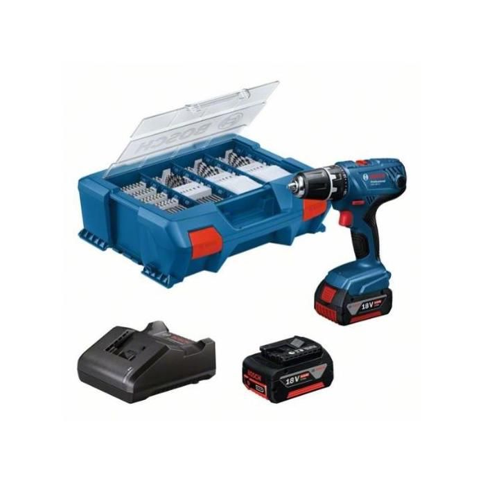Perceuse visseuse BOSCH GSR18V 21 18V + 2 batteries 4 Ah + chargeur + coffret Case 06019H100C - vue 2