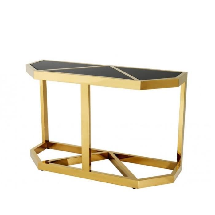 Casa Padrino Luxury Console Table Gold With Black Glass Casa Padrino Luxury Console Table Gold