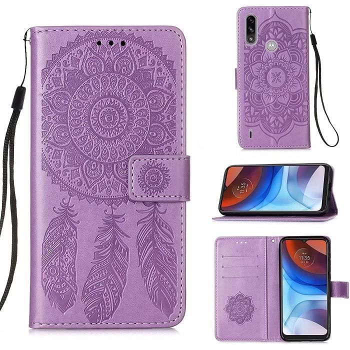 Étui Housse Motorola Moto E7, Vert Foncé Rigide Dur Protection Silicone Souple Antichoc Avec