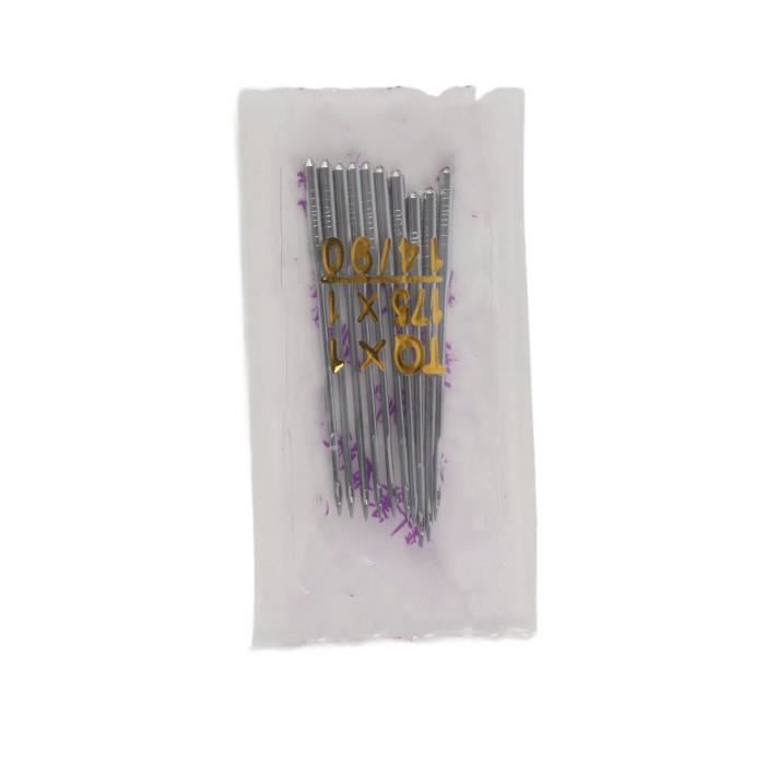 Acheter Aiguilles à coudre à la main, 30 pièces, œil doré, broderie, point de croix, avec enfileur