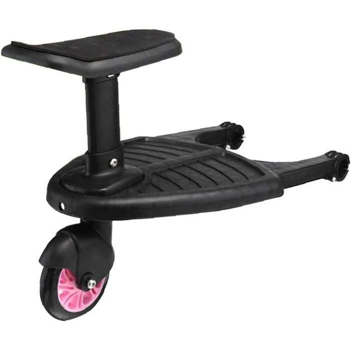 Marche Pied Poussette Enfant SEAAN Planche Poussette Universelle Avec Siège - Plateforme Debout Enfant 2-6 Ans (25kg) - Compatible Toutes Poussettes Accessoire Poussette Roulettes