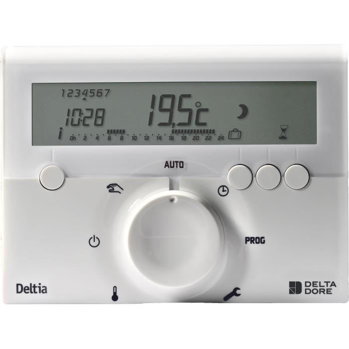 DELTA DORE Thermostat d'ambiance Deltia 8.00 programmable électronique filaire