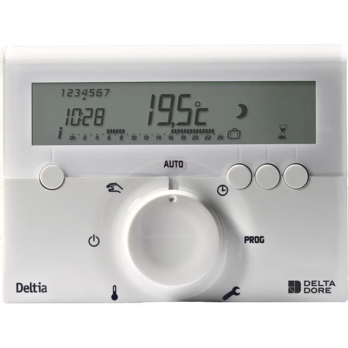 Programmateur filaire DELTA DORE Deltia 8.00 Pour chaudière pompe à chaleur ou radiateurs électriques