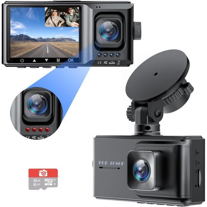 Dashcam HD Vision Nocturn Infraroug Avant Arrièr Écran IPS 3 Poucs YONIS au millur prix