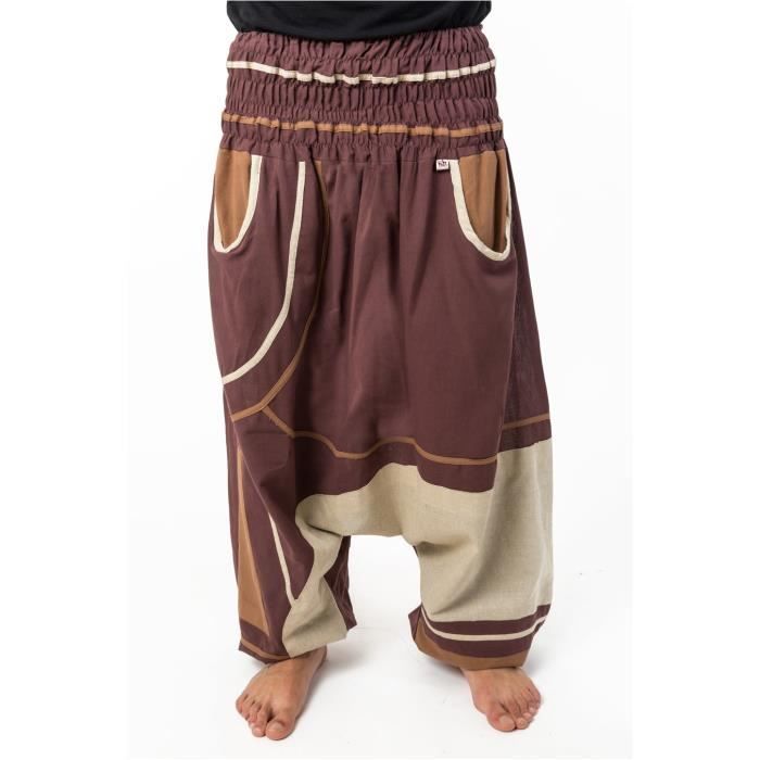 Combi Sarouel Noir Mandala - Pur Coton, Taille S à XXXL, Style Bohème