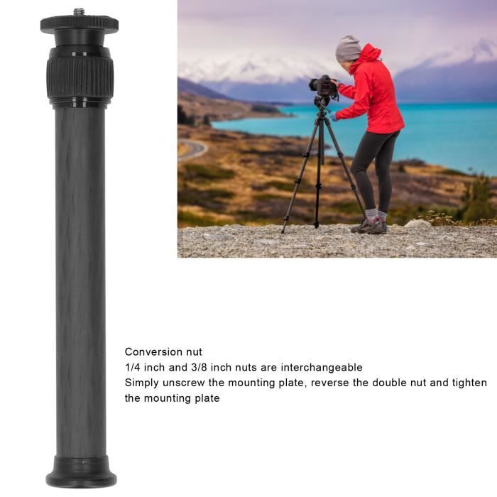 MINIFOCUS Rallonge Colonne Centrale Trépied 59,4 Cm – Alliage Aluminium 1/4" & 3/8" – Charge Stable