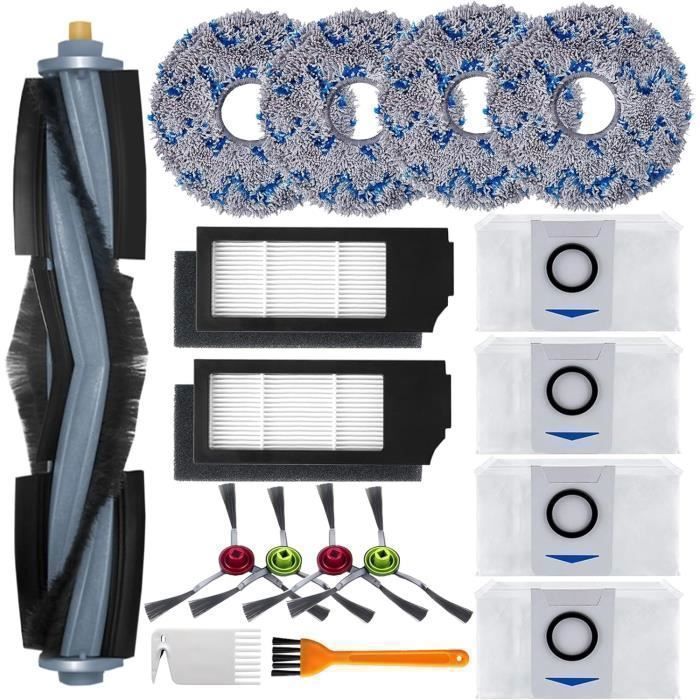 17Pcs Accessoires pour Ecovacs Deebot X1 Omni / X1 e Omni / X1 Turbo Aspirateur 1 Brosse principale 4 Brosses Latérales etc.