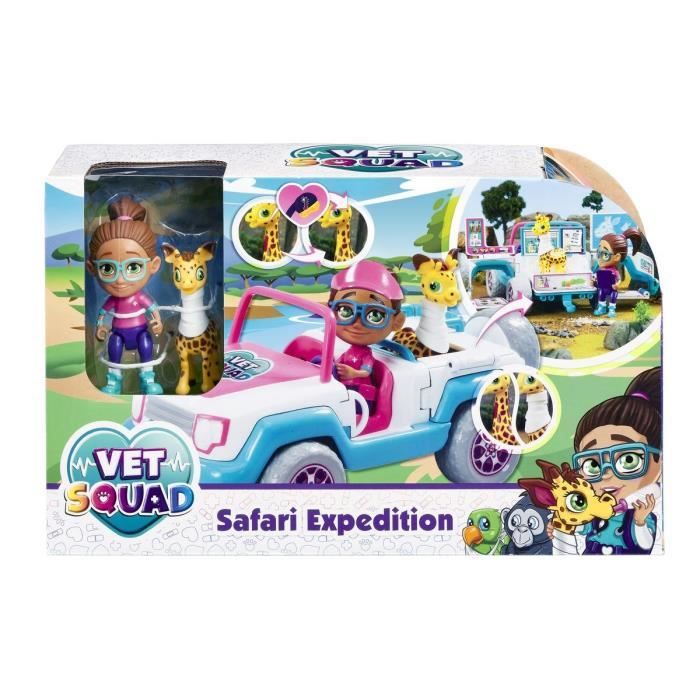 figurine vets squad safari expedition - goliath - yara et sa jeep - pour enfants à partir de 4 ans