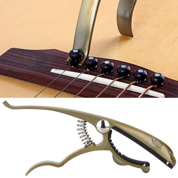 Dioche Capodastre Accessoire d'accordeur Capo en métal à changement rapide  à une main pour guitare basse (doré) - Cdiscount Instruments de musique