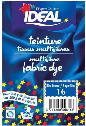 Teinture pour tissu multifibres - 15 g - bleu France