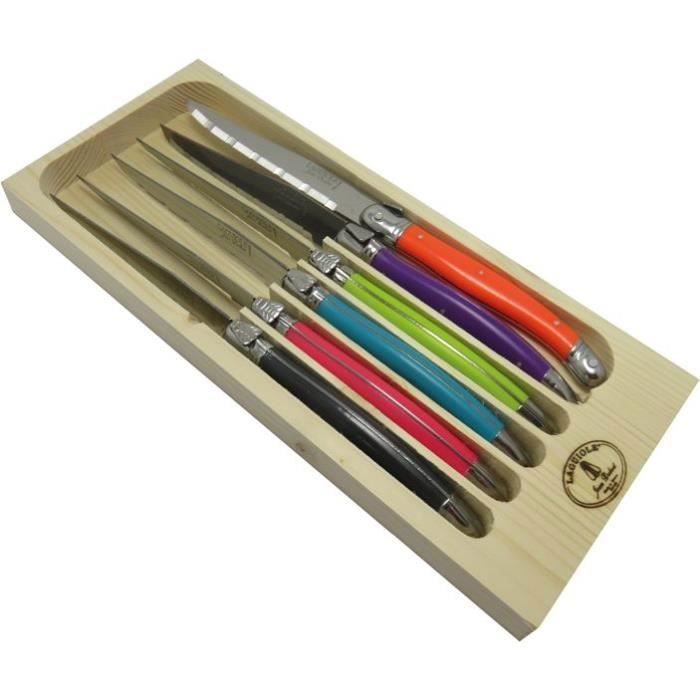 JEAN DUBOST Coffret couteau à steak Tonic Mix Laguiole - lot de 6