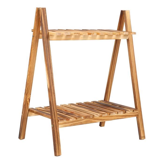 Échelle à Fleurs En Teck Massif – Étagère Support Plantes 3/4 Niveaux – Marron
