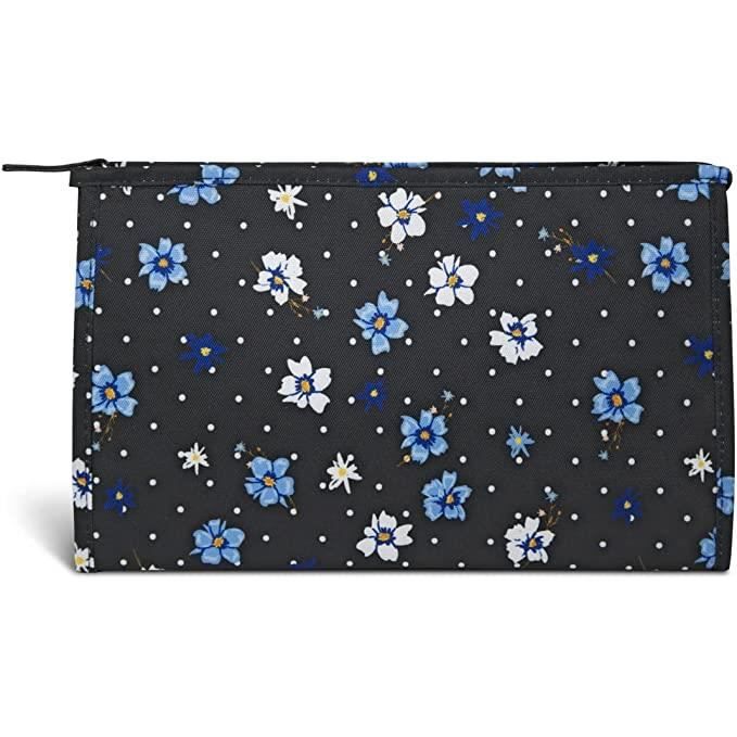 Grande Trousse Textile Imperméable | Pochette Cosmétique De Voyage (Motif Fleuri)