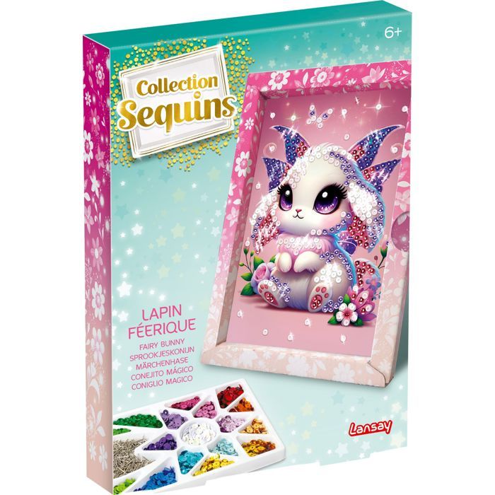 Kit loisir créatif - LANSAY - Collection sequins féérique - Lapin - Dès 6 ans