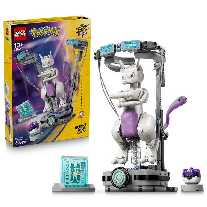 LEGO Pokémon 72163 Set de construction comaptible Pokémon SMART Play™ Mewtwo Évasion du labo Dès
