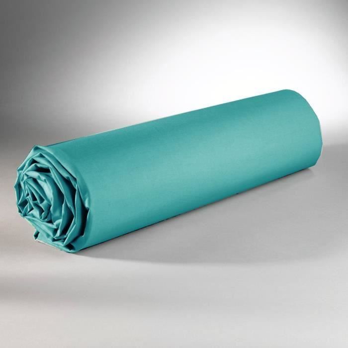 Drap housse - Emeraude - 140 x 190 cm - 100% coton - Élastiqué - 12 coloris disponibles Drap housse - Emeraude - 140 x 190 cm - 100% coton - Élastiqué - 12 coloris disponibles