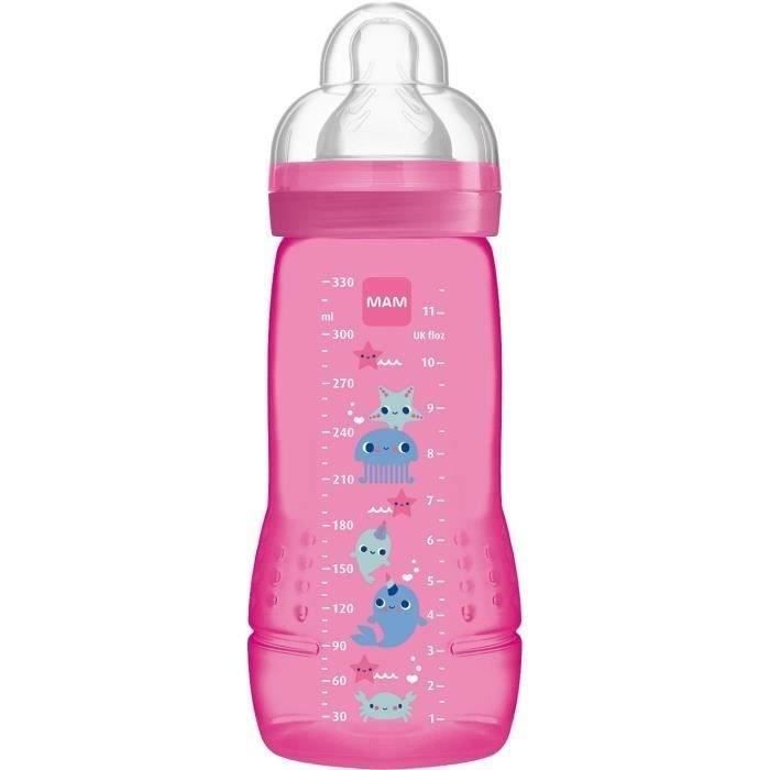 MAM Easy Active 2ème Âge Biberon +6m Rose 330ml