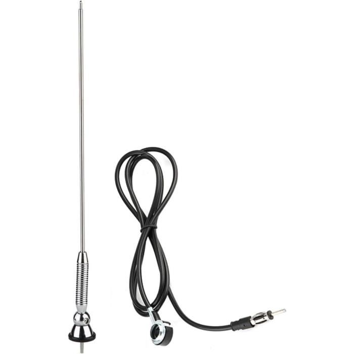 Antenne Voiture Universelle 28 Cm - Réception FM/AM, Caoutchouc Souple, Vis M4 M5 M6 Incluses - 4