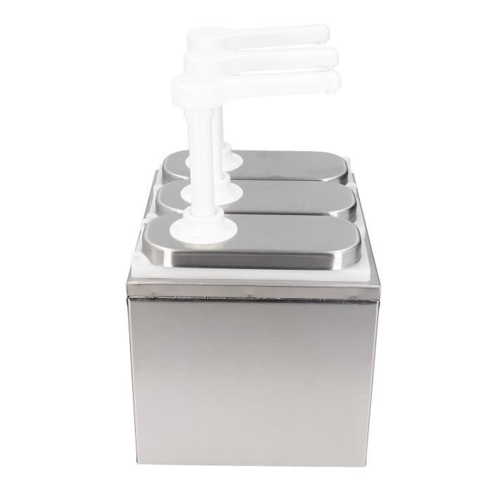 Distributeur à Sauces 4 X 2 Litres En Inox Avec Pompes - Neuf