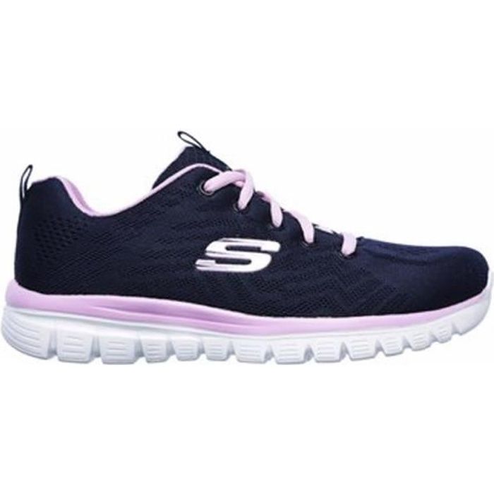 chaussures de fitness pour femme skechers graceful get connected 12615 nvpk - bleu
