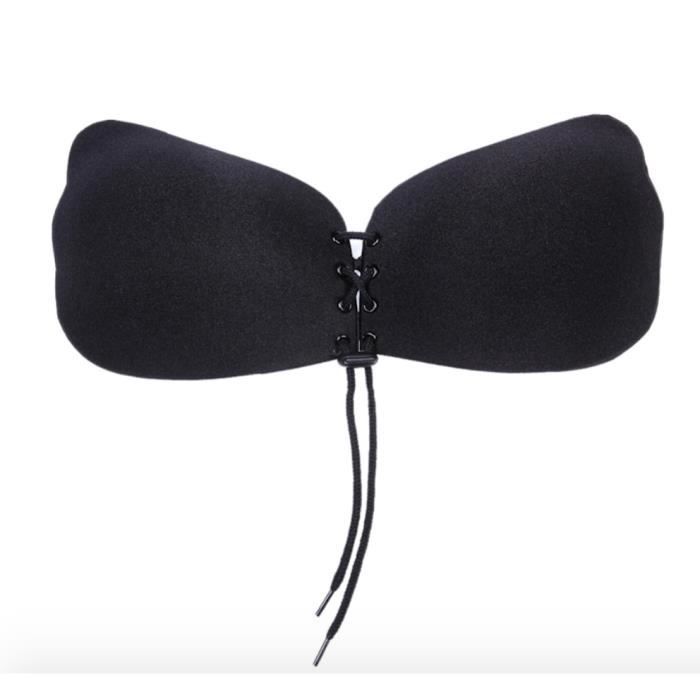 Astuce Dos Nu Soutien Gorge B Noir Push Up Adhesif A Cordons