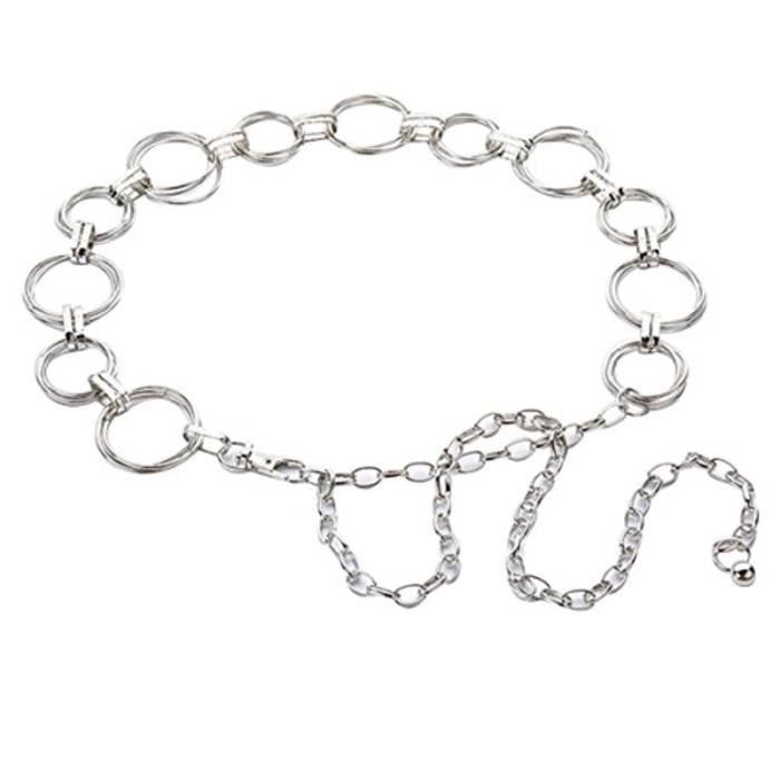 Ceinture Chaîne Métal Réglable Pour Femme - Style étoile - Ajustable 60-100 Cm - Bijou De Taille
