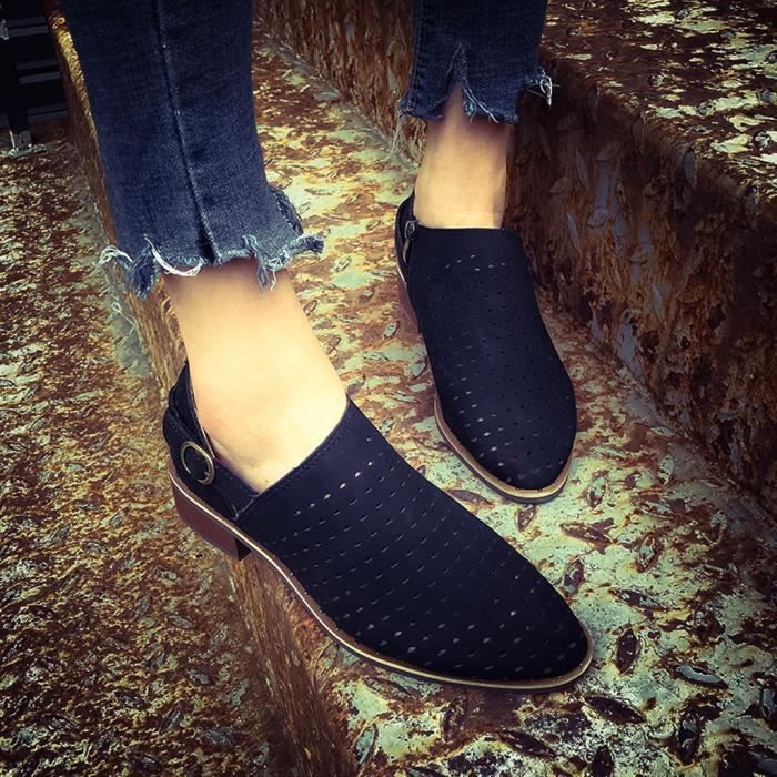 Vintage Femmes Creux Dames Decontracte Appartements Pompes A Talons Bas Chaussures Bottines Nues Noir Ouniondo Achat Vente Vintage Femmes Creux Dames Pas Cher Cdiscount
