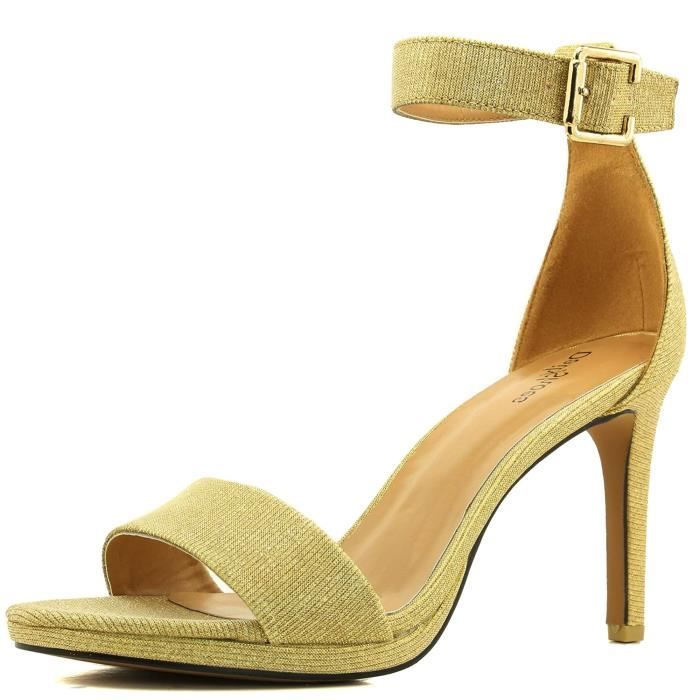 Sandales à Talon Haut Bout Ouvert Pour Femme - Sangle Transparente - Plateforme Confortable - Noir - Taille 38