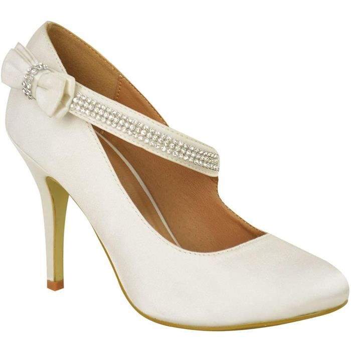 Femme Femmes de Mariage Soirée Bal Fête Talon Haut Classique Escarpins Taille