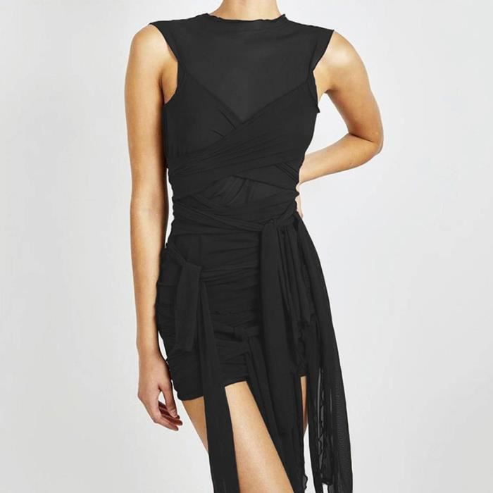 Dress Sans manche Rayé A-line