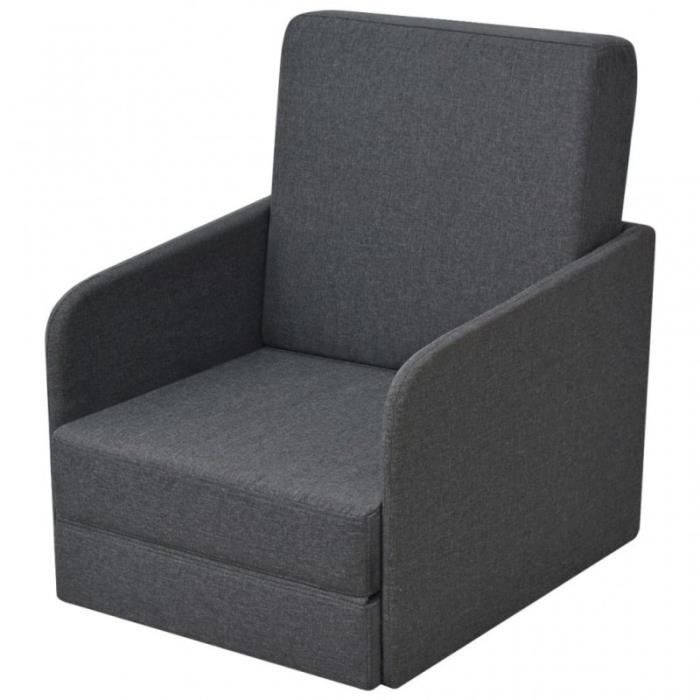 Fauteuil convertible - NO NAME - Gris foncé - Tissu - 2 places - Contemporain Fauteuil convertible - NO NAME - Gris foncé - Tissu - 2 places - Contemporain