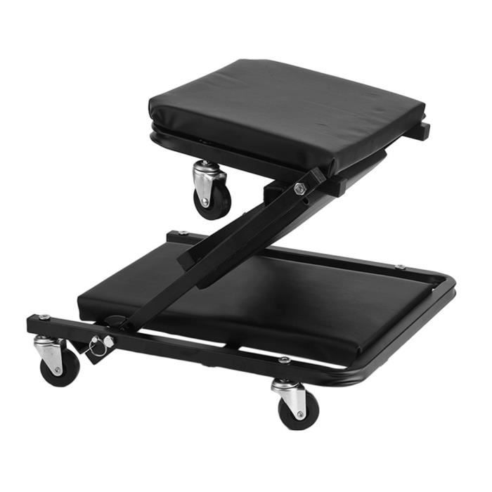 VEVOR Chariot De Mécanicien Pliable - 101,6cm, Charge 204,1kg, 6 Roues, Siège Rembourré